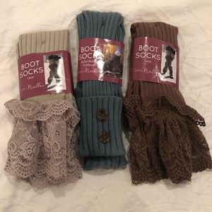 Set of 3 Knee High Boot Socks
